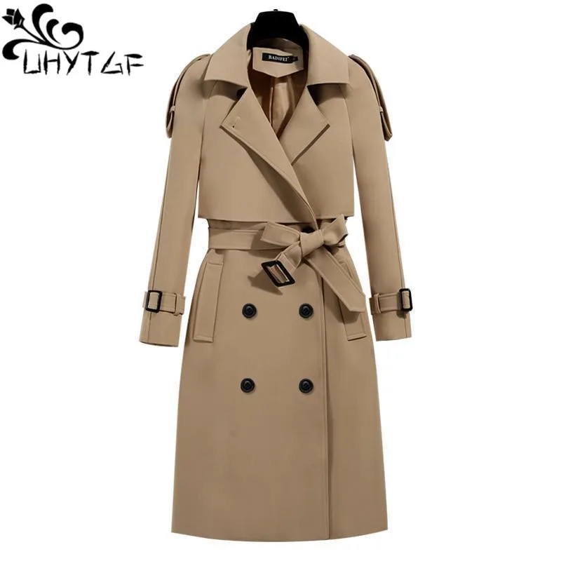 

New Trench Coat for Women 2023 Lapel Double-Breasted Long Overcoat Tops Spring Autumn Windbreaker Women Clothing Jackets 2726