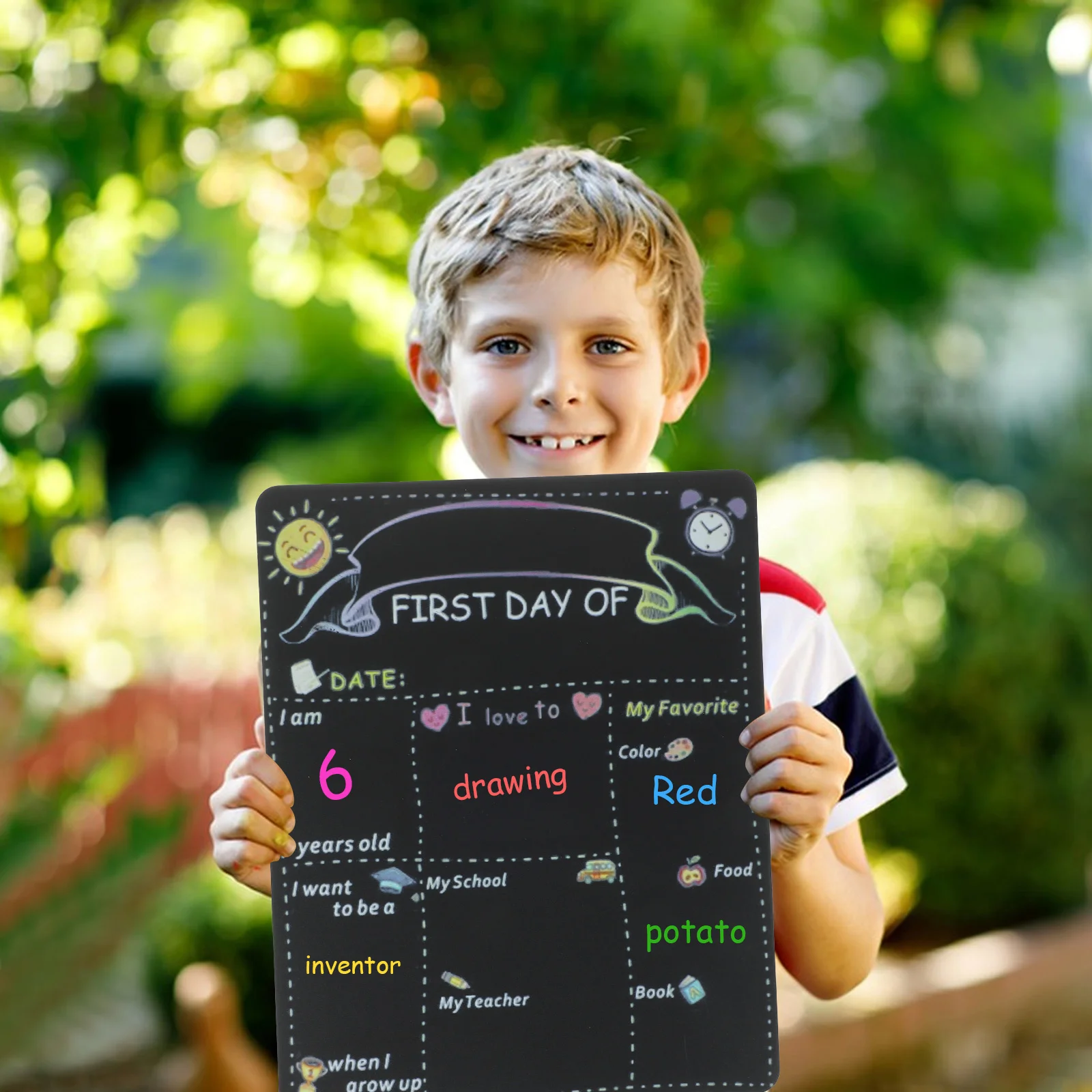 School Blackboard First Day of Small Chalkboard for Preschool Decorations 3000X2400X025CM Double Sided Kindergarten Child