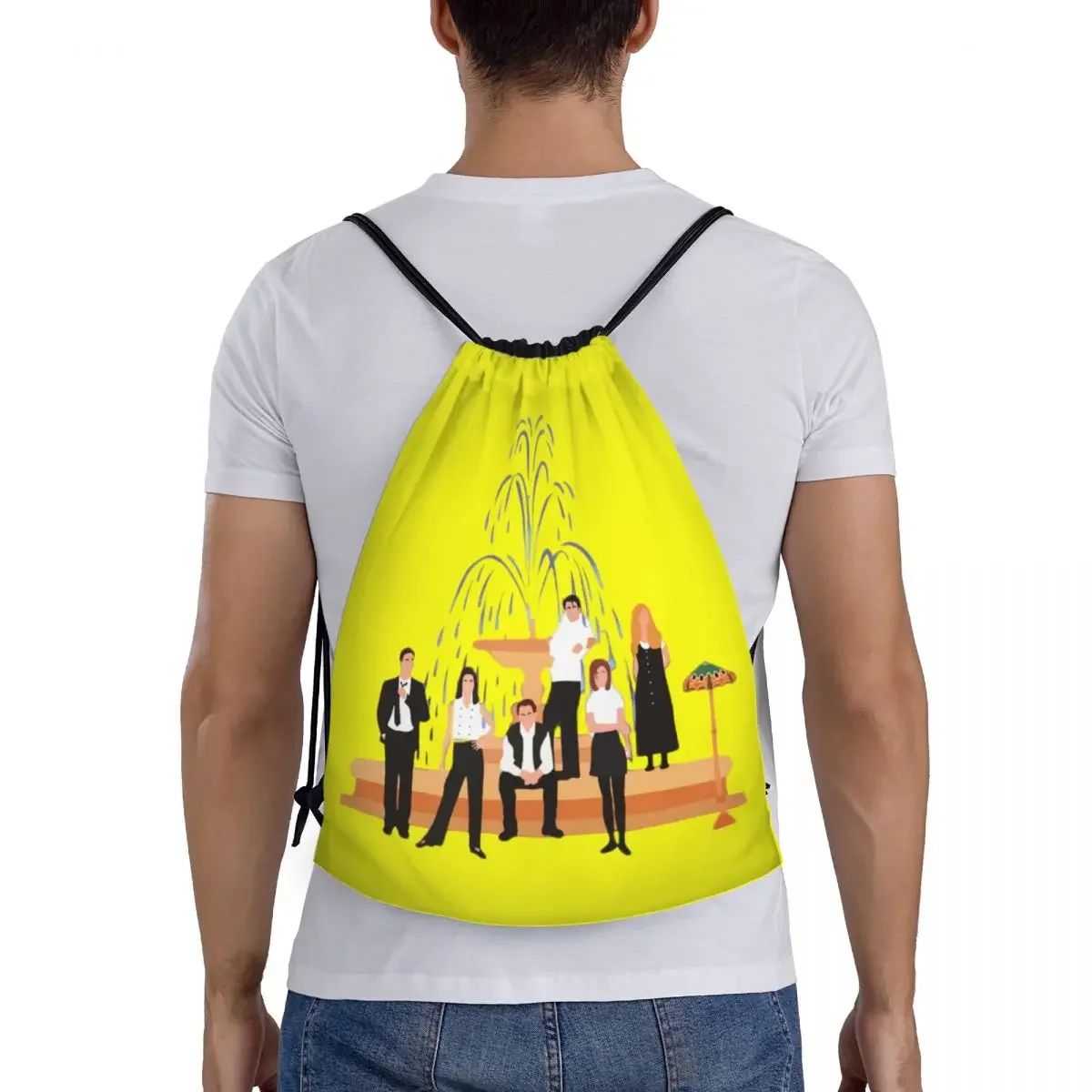 Mochila de la serie de TV Friends awstring para hombre y mujer, saco deportivo para gimnasio, bolsa de compras plegable