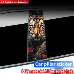 Cool Tiger Car Stickers Car Doors Pillar Waterproof Decoration Cover Scratches DIY Auto B-Pillar Sunscreen Vinyl Decals