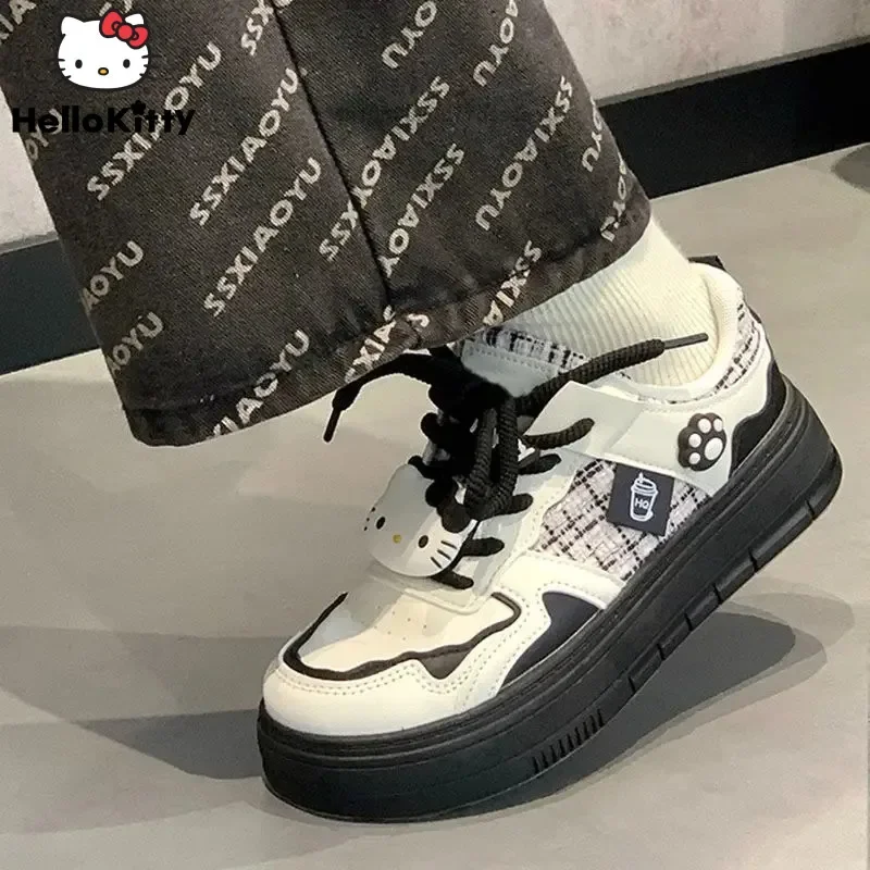 New Sanrio Hello Kitty Sneaker Kawaii Cartoon Cat Board Shoes Women Autumn Winter Korean Fashion Y2k Style Skateboard Tennis