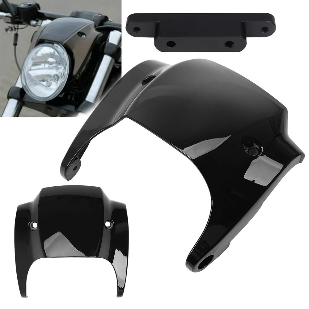 Motorcycle Gloss Black Headlight Headlamp Fairing Cover For Harley V-Rod V Rod Night Rod 2002-2011