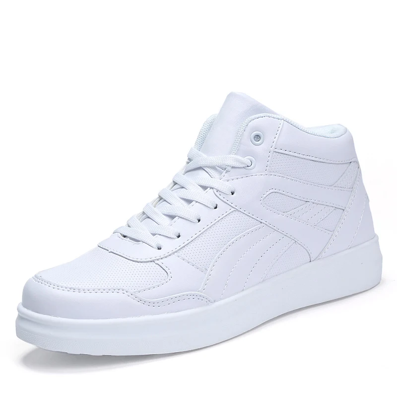 Baskets de skateboard blanches pour hommes, chaussures décontractées, respirantes, montantes et plates, nouvelle collection 2023