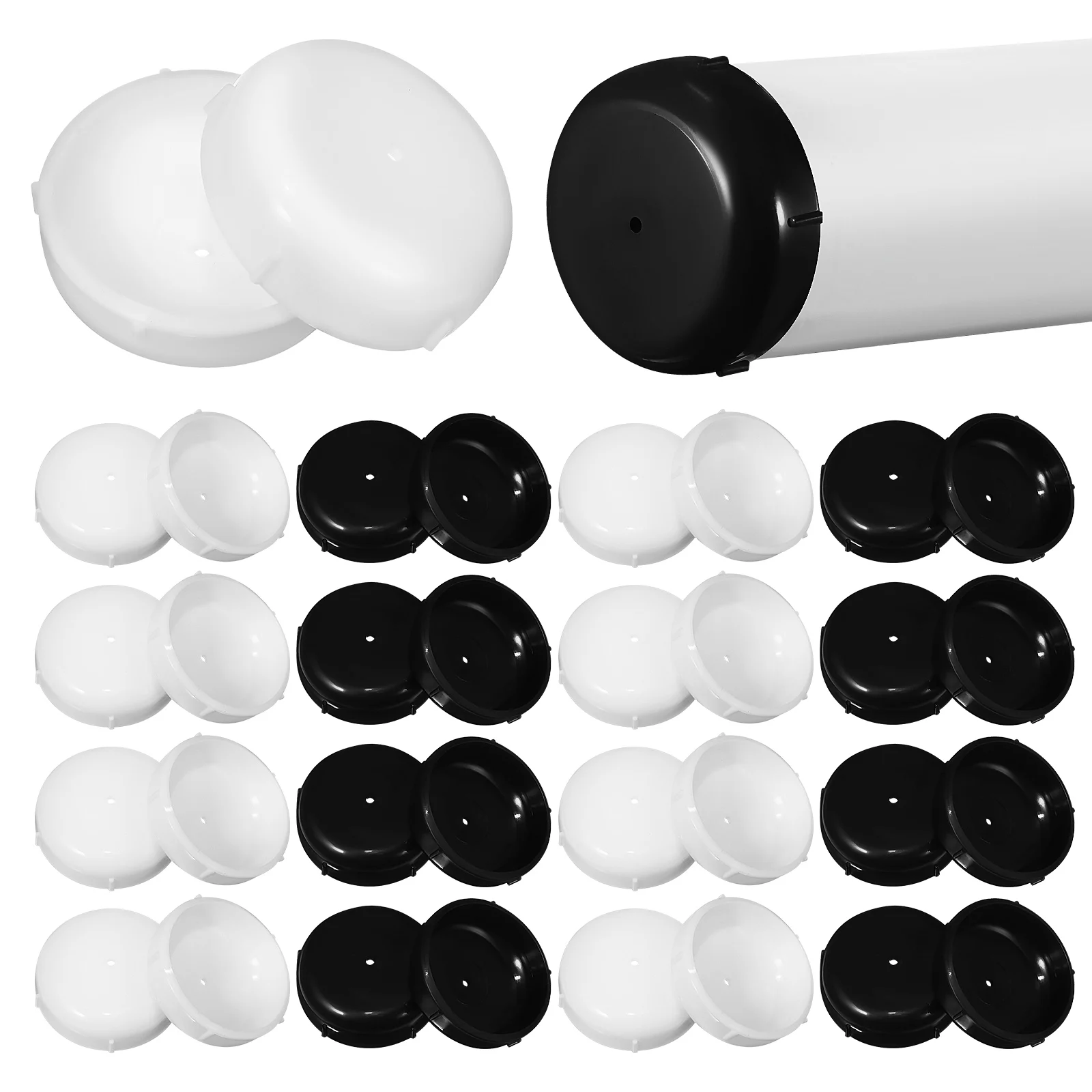

48 Pcs Furniture Leg Gliders Black 24 White 24 Protective Caps Quiet Movement Durable Plastic Sliders Hardwood Floors Carpet