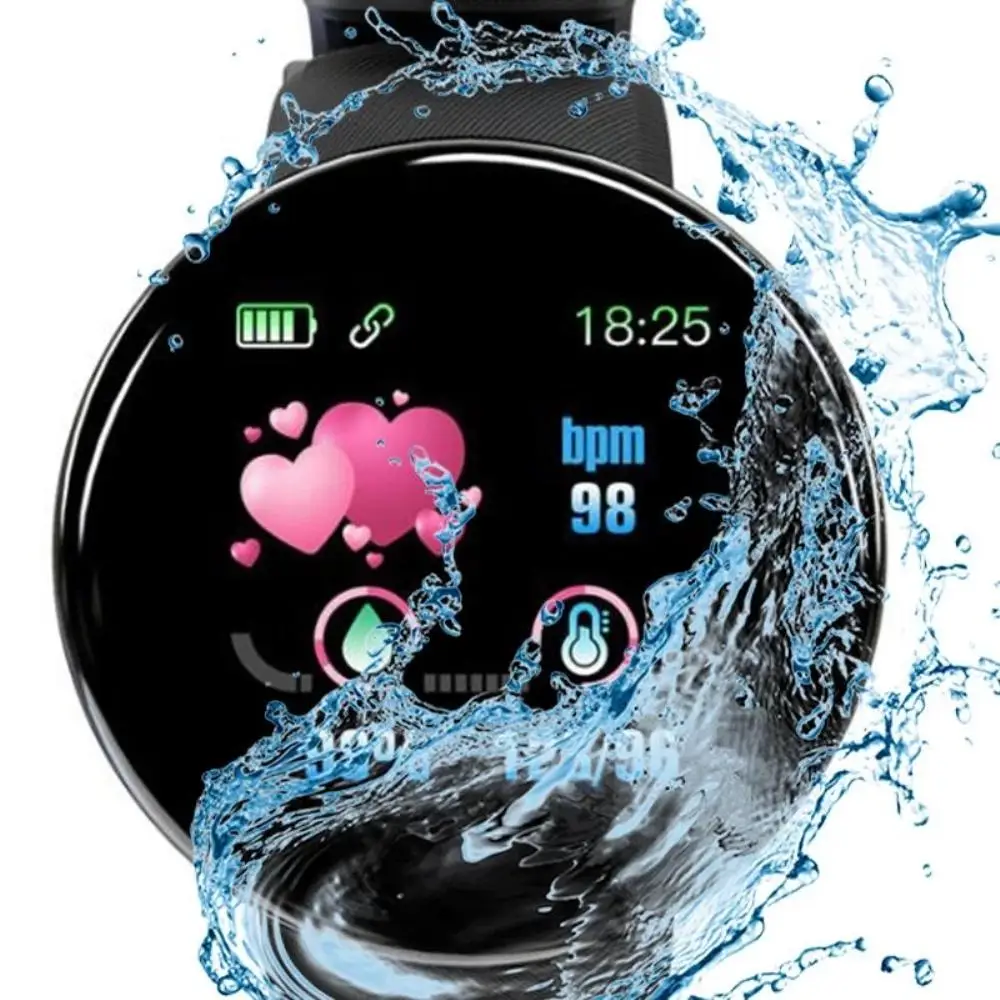 Fashion Electron Clock Smart Watch Blood Pressure Heart Rate Monitor Waterproof Smartwatch Fitness Tracker 1.44 Inch Round