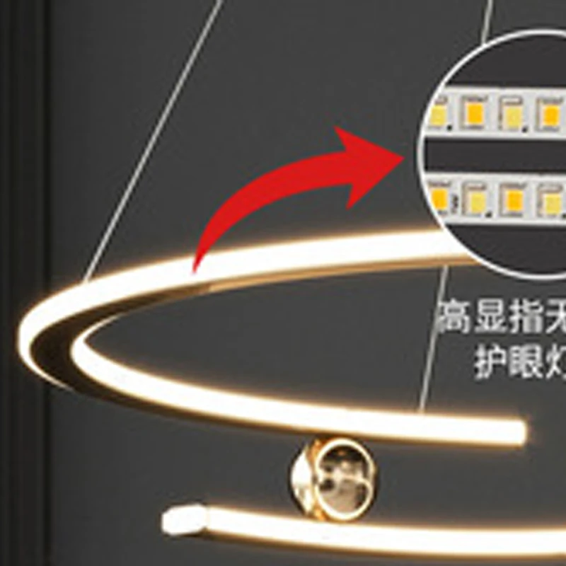 ثريا بحلقة LED لغرفة المعيشة على الطراز الإيطالي البسيط، مصباح مصمم للدراسة في غرفة النوم، معدل إعادة شراء المنتج 33.33%