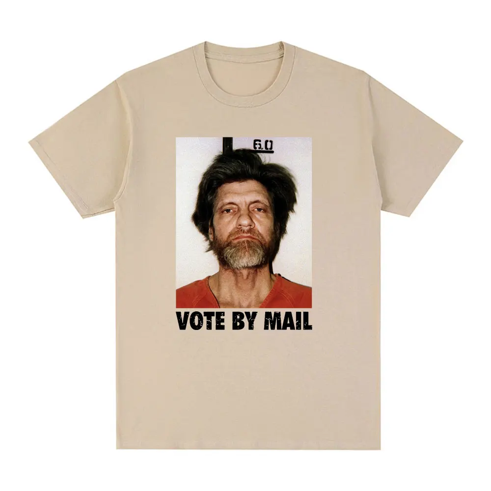 Vote By Mail Ted Kaczynski T Shirt Men Fashion Harajuku Graphic T-shirt Unisex High Quality Casual Vintage Cotton Tee Shirt Tops view 5