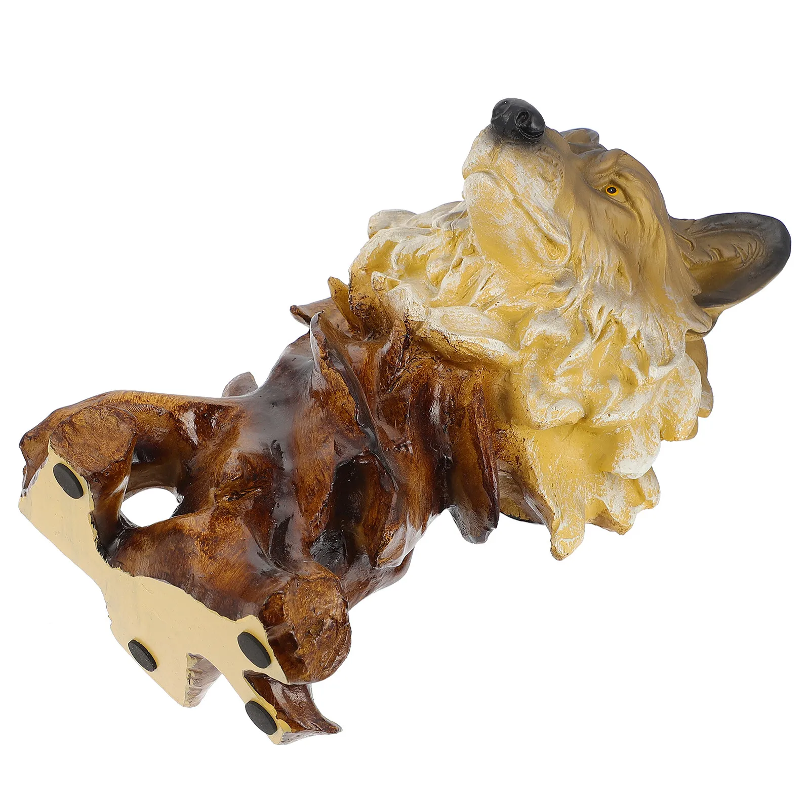 

Home Decor Animal Statue Delicate Wolf Creative Head Figurine Statues for Ornaments Brown