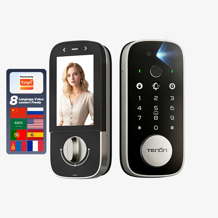 Digital Smart Home Lock App Control Password Card Passcode Keyless Combination Aluminum Cloud Steel/Aluminum Doors