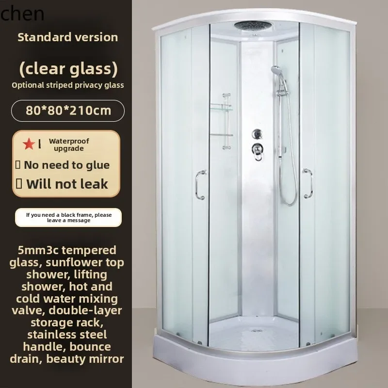 HT  Integrated Shower Room All-in-One Bathroom Enclosure Sliding Door Glass Shower Warm Air Shower Enclosure