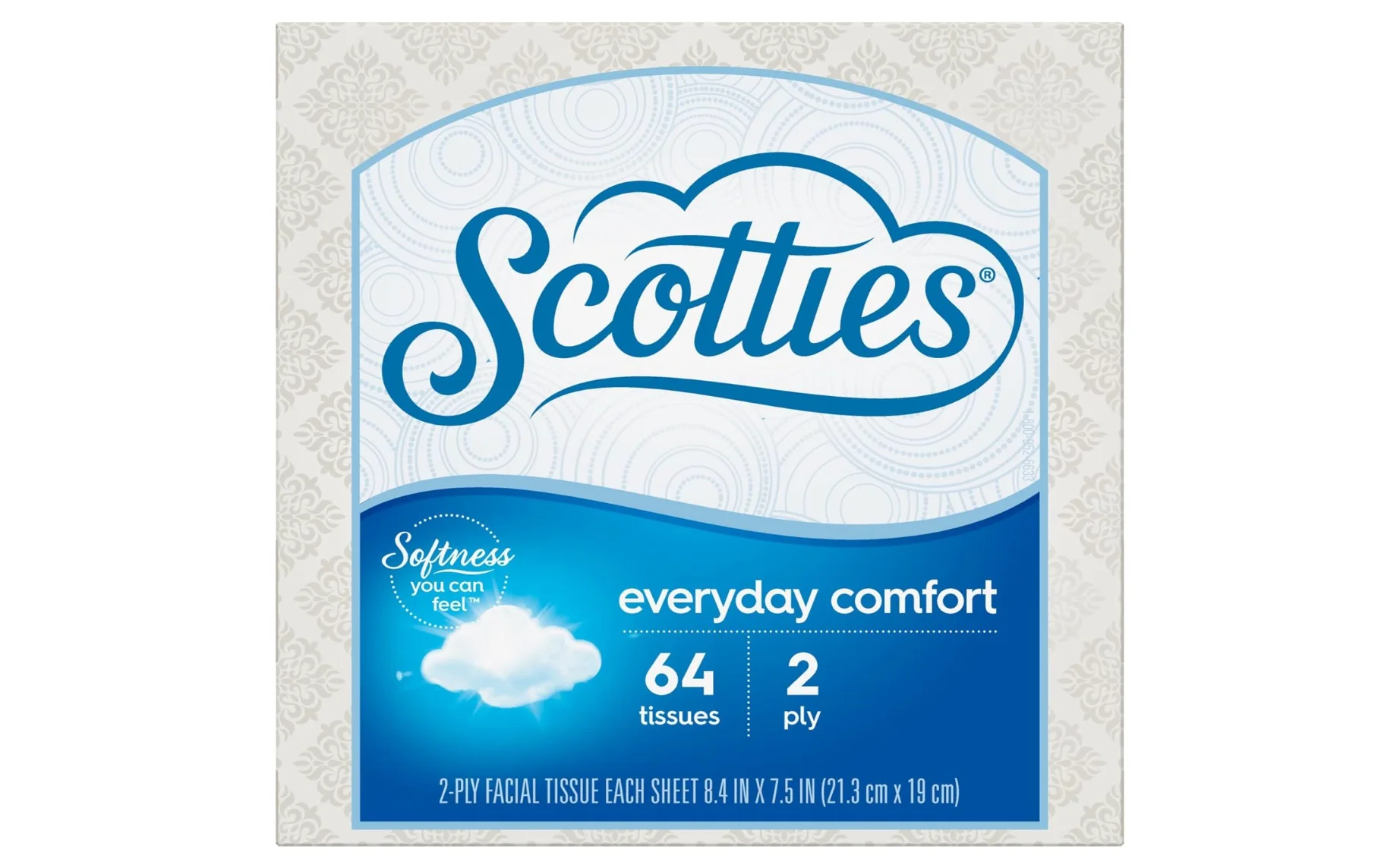 Scotties Everyday Comfort Facial Tissues, 64 Tissues per Box (Pack of 24)