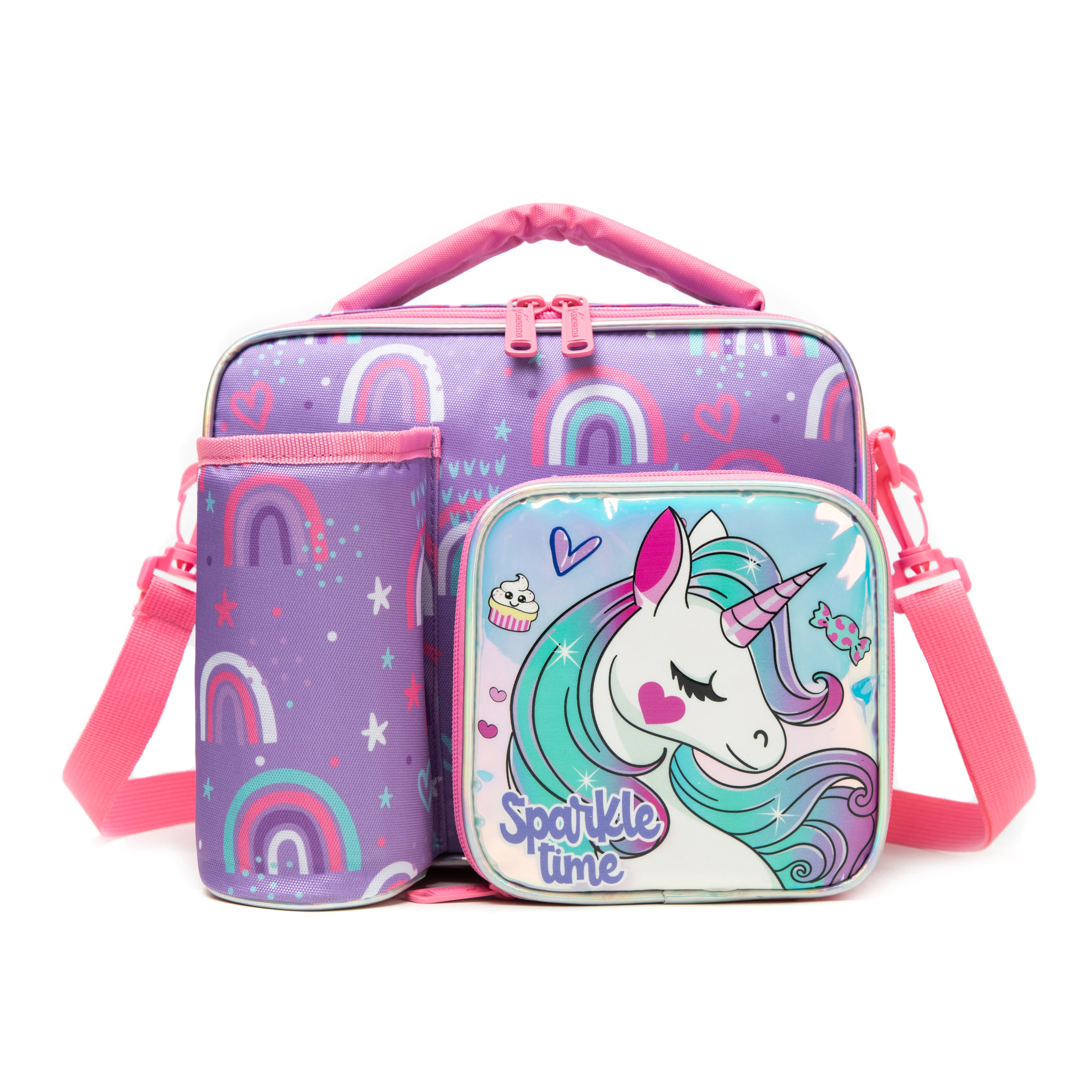 

Kids Lunch Bag for Girls and Boys with Water Bottle Holder School Insulated Lunch Bags for kids with Multiple Zippered Pocket