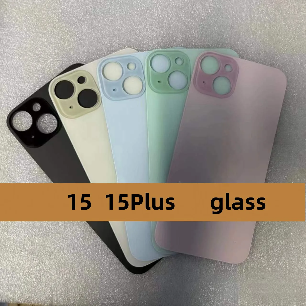 For iPhone 15 15 Plus Back Cover Glass Fast Replacement High Quality Housing Battery Cover Big Hole Rear Glass+3M Tape 15Plus