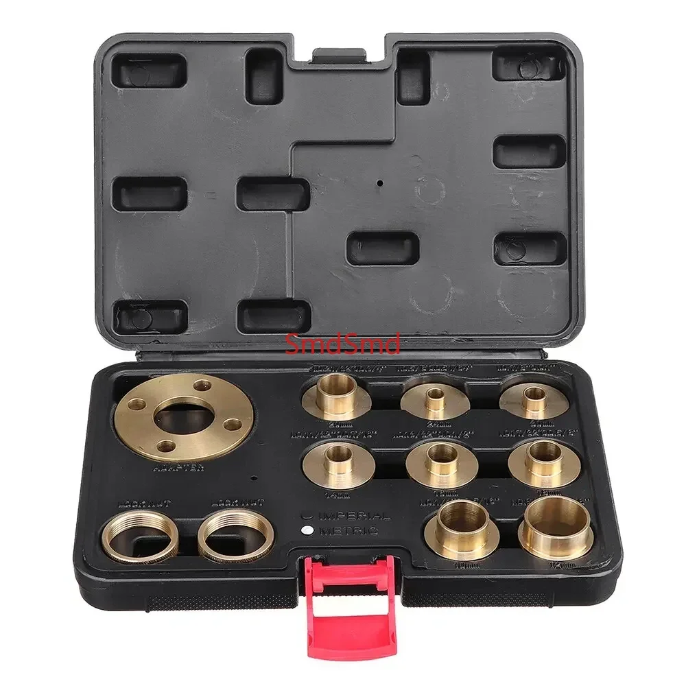 11pcs Woodworking Router Bushing Guide 10-30mm Copper Premium Router Guide Bush