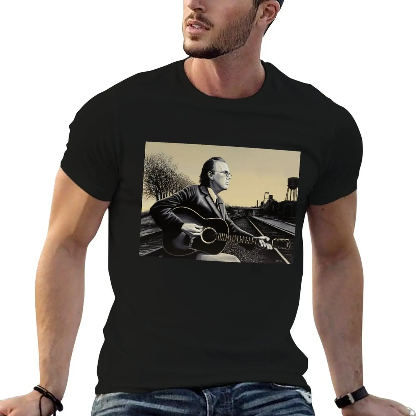 Camiseta com estampa de John Hiatt para homem, 100% algodão, camisetas gráficas masculinas, camisetas masculinas.