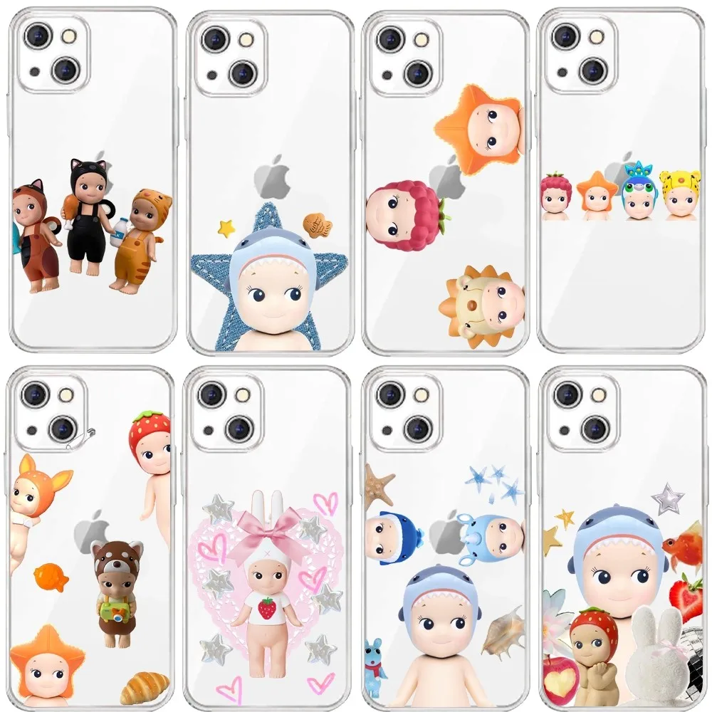 Sonny Angel Nature Art Phone Case For Iphone 15 11 13 14 Pro Max 7 8 Plus X Xr Xs Max Se2020 12mini Transparent Cover