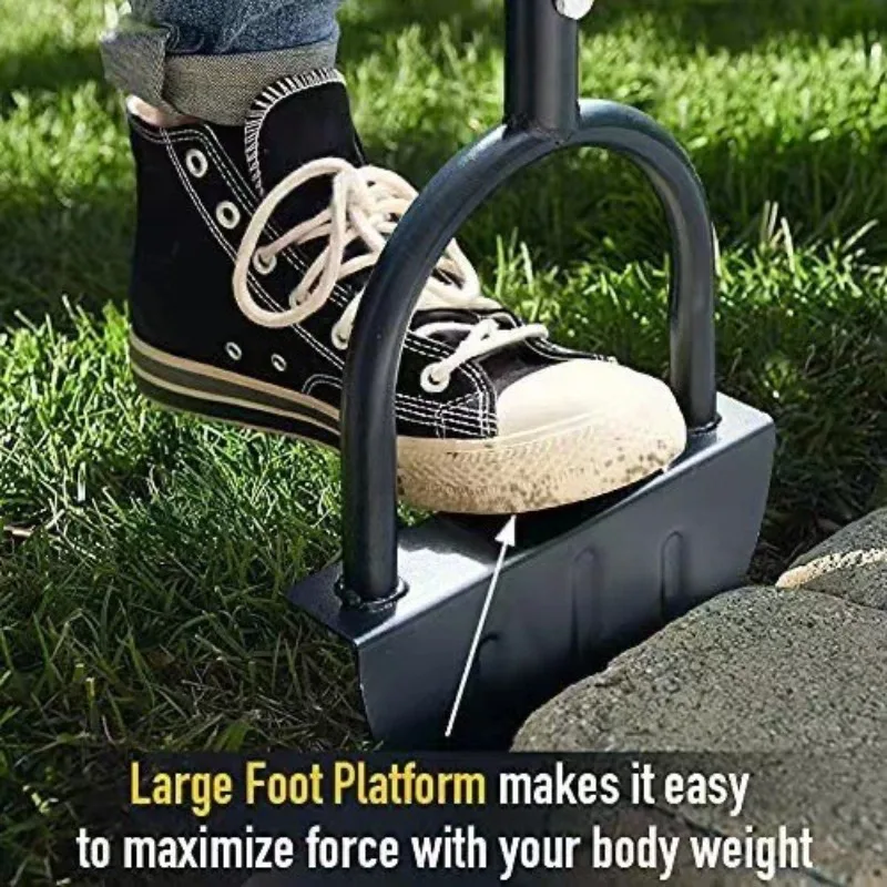 Manual Lawn Edger & Loosening Shovel, 2-section Split Design, 45# Steel Pipe, Ideal for Garden and Step Trimming