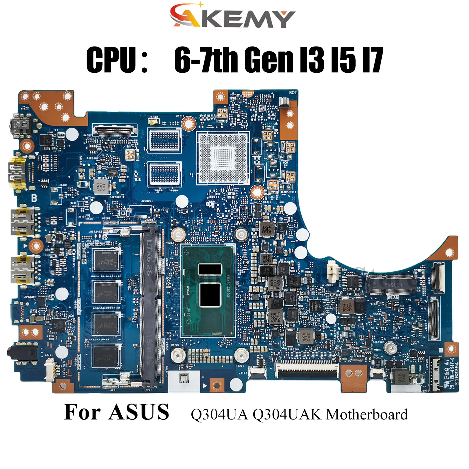 

Q304UA Laptop Motherboard For ASUS VivoBook Q304UAK Q304UA Q304U Notebook Mainboard With I3 I5 I7 CPU 100% tests OK fast ship