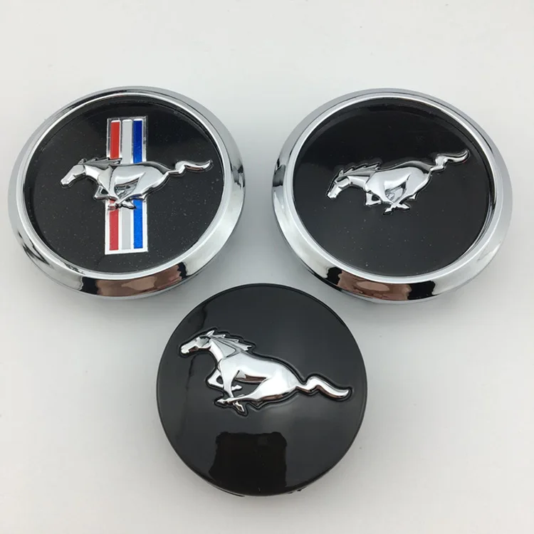 CNZKO 4pcs 68mm ABS suitable for Ford Mustang wheel center cover badge logo tire center plastic badge cover