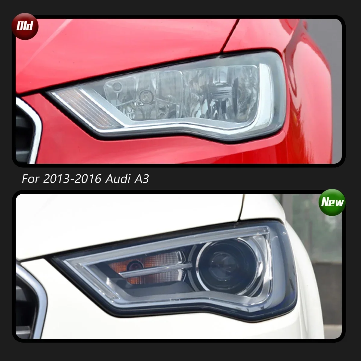 タイプ-Audi a3 2013-2016用カーLEDヘッドライト、プロジェクター
