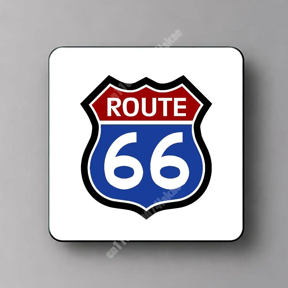 USA Route 66 Historic Mother Road Magnetic Sticker Reusable Fridge Decal for Metal Surfaces Magnet