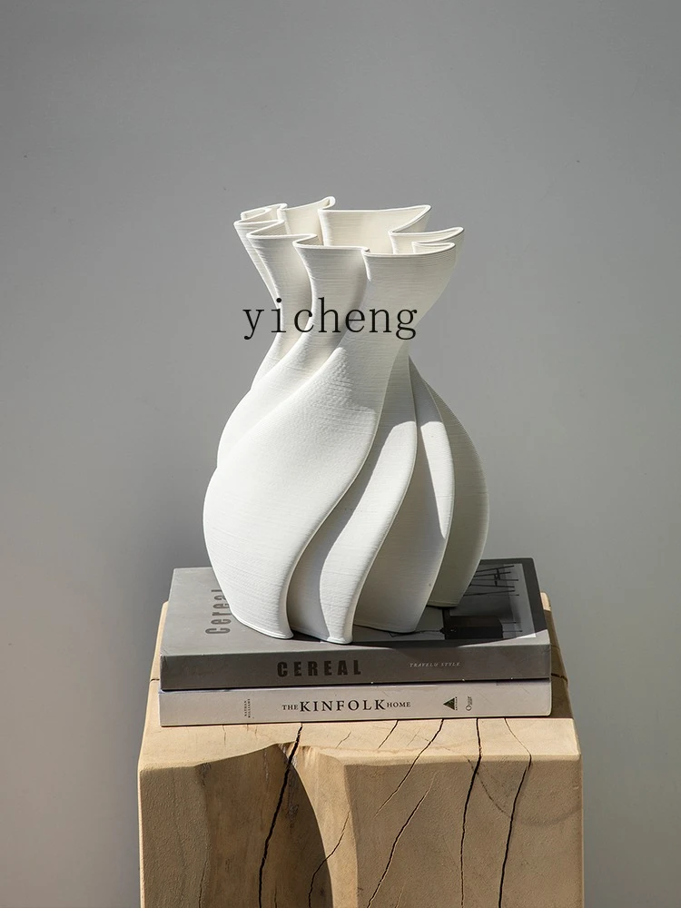 

LSL White Ceramic Vase Simple Creative Flower Arrangement Home Entrance Tabletop Flower Decoration