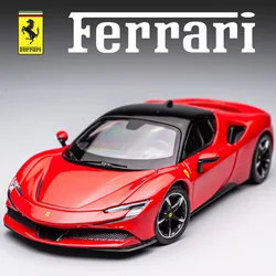 Bburago 1:24 Ferrari SF90 Stradale Roma Supercar Die-casting Metal Model Children Toy Boyfriend Gift Alloy Car Collection