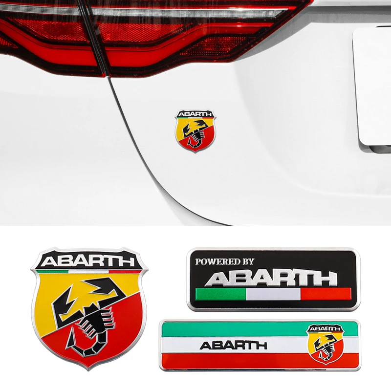 ملصق شعار السيارة ثلاثية الأبعاد من الألومنيوم الذيل شعار شارة الجسم ملصق مائي لشركة فيات أبارث نبض الباندا تيبو سترادا 600 500X موبي دوبلو فريمونت #1