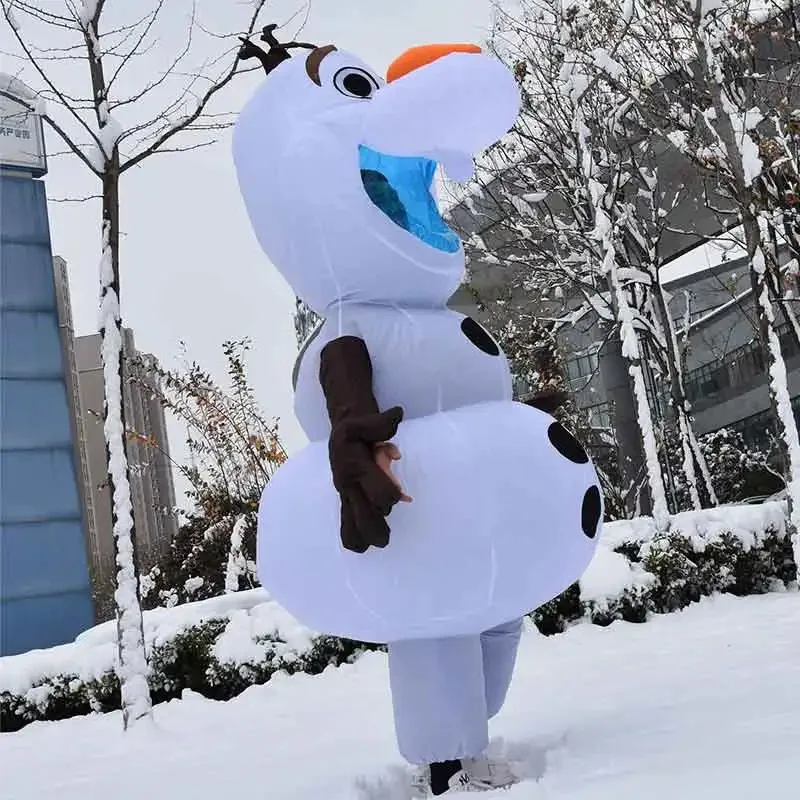 

Frozen Snow Man Olaf Inflatable Costume Anime Cartoon Character Cosplay Clothes Adult Christmas Halloween Fancy Dress