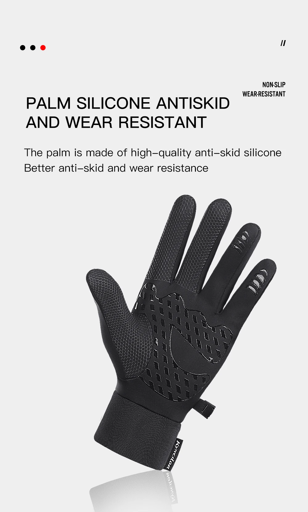 1 Pairs Winter Gloves Mens Touchscreen Non-Slip Unisex Waterproof Windproof Warm Cycling Cold Gloves Fashion Zipper Sports Glove