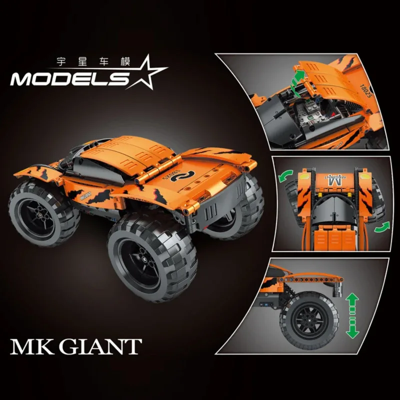 MOLD KING 18025 Desert Racing Crawler Car Building Block Set telecomando fuoristrada modello di assemblaggio fai da te giocattolo regalo 405 pezzi