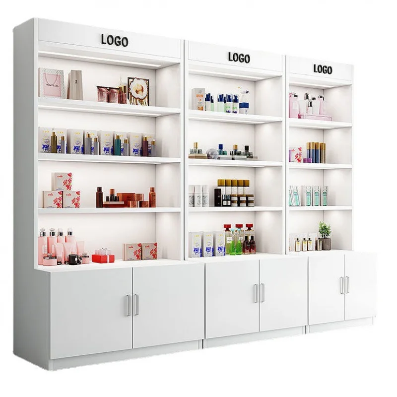 Custom Beauty Cosmetics Display Cabinet Set Mother and Nail Salon Display Rack Supermarket Storage Rack Advertising Exh