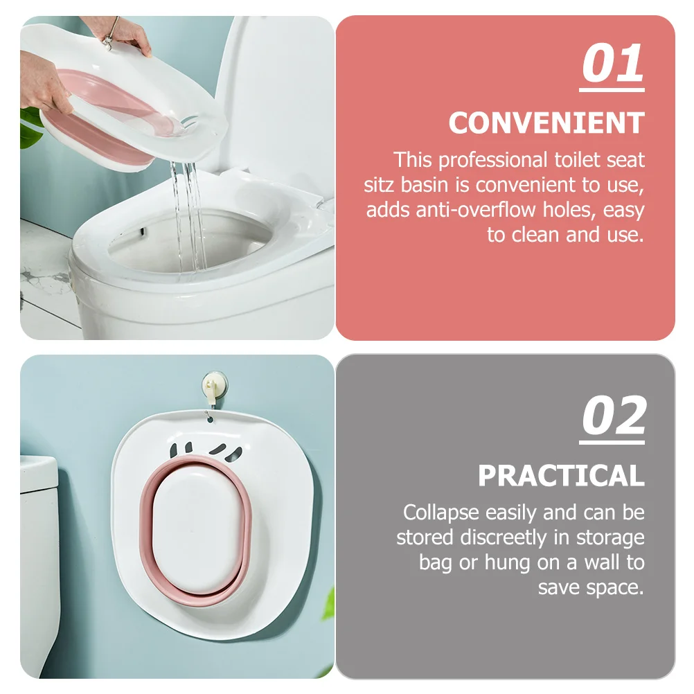 

Sitz Basin Plastic Collapsible Postpartum Toilet Bath Basin for Pregnant Women Hemorrhoid Patient Care Sitz Bath Tub