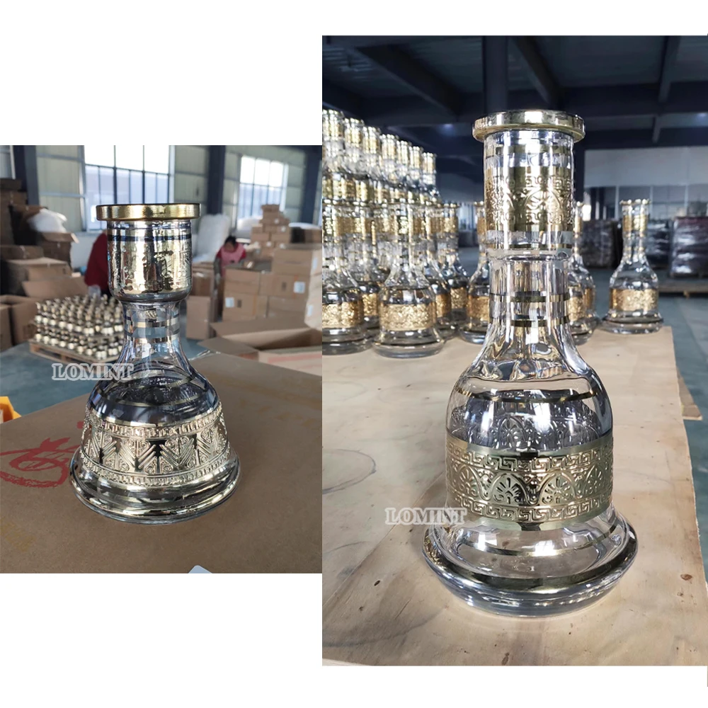 لومينت-قاعدة زهرية زجاجية للشيشة ، شيشة مصر ، ذهبي ، كبير ، متوسط الحجم