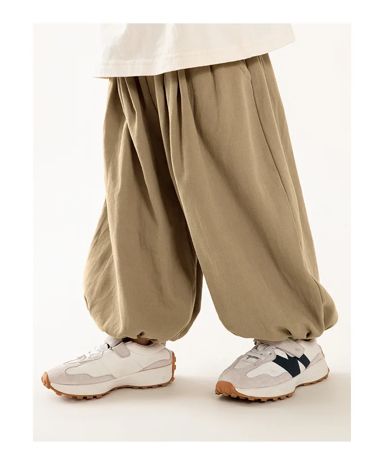 2026 Kinder Jungen Baumwollhosen RAISE Frühling Kleinkind Jungen Lockere Haremshosen Kleinkinder Jungen Einfarbige Hosen mit Elastischem Bund – Detail 3