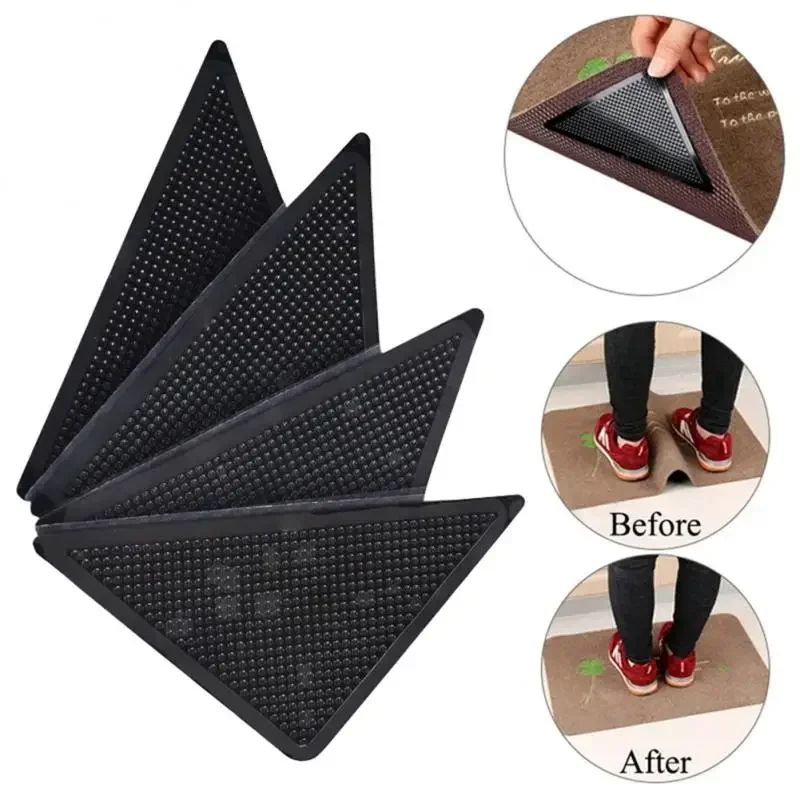 1/4PCS Anti Slip Anti Curling Carpet Patch Reusable Washable Carpet Patch Fixed Sticker Floor Rug Mat Tape Corners Pad