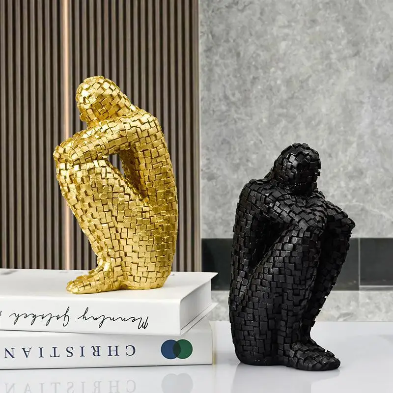 

Nordic Modern Mosaic Human Form Resin Craft Minimalist Home Living Room Decoration Office Desktop Ornament Home Decoration