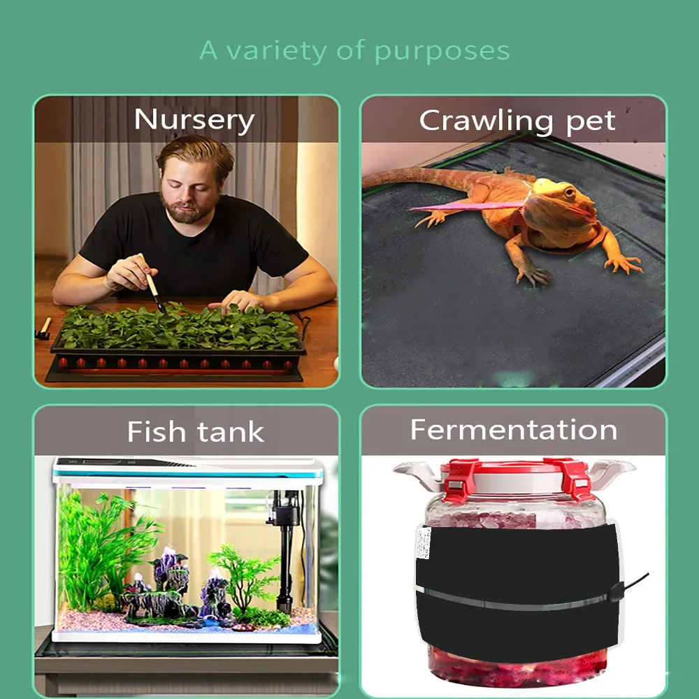 5~28W Seedling Heat Mat Anti-cold Plant Seed Pet Winter Heating Mat Plant Flower Vegetable 220V~240V Warm Heater Pad