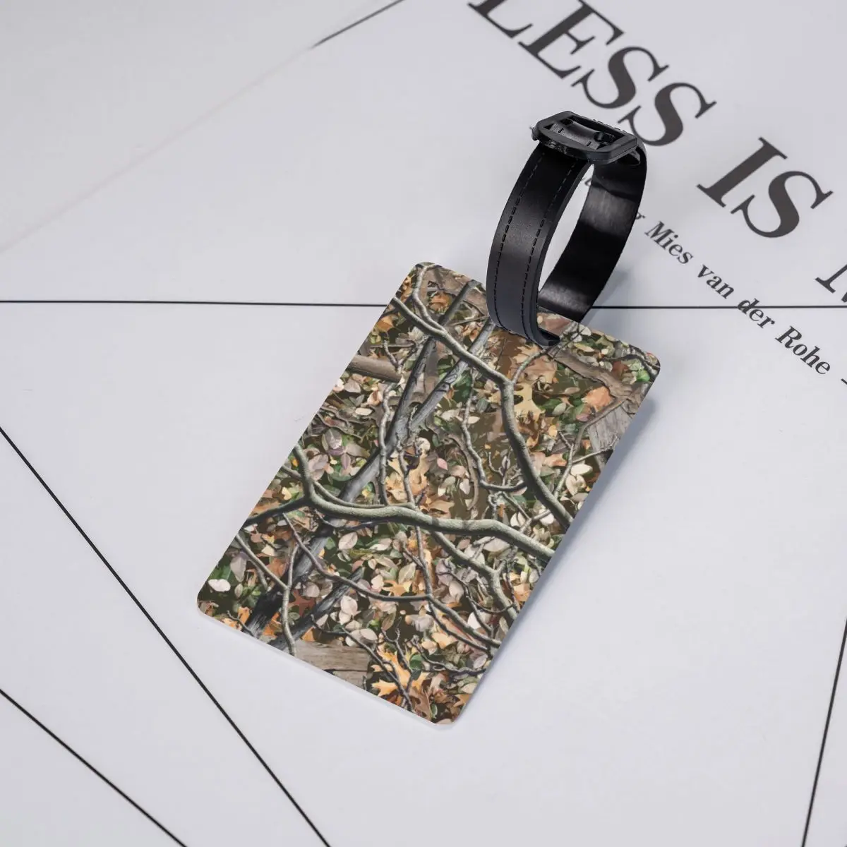 Custom Hunting Camo Tree Camouflage Pattern Luggage Tag Custom Baggage Tags Privacy Cover Name ID Card