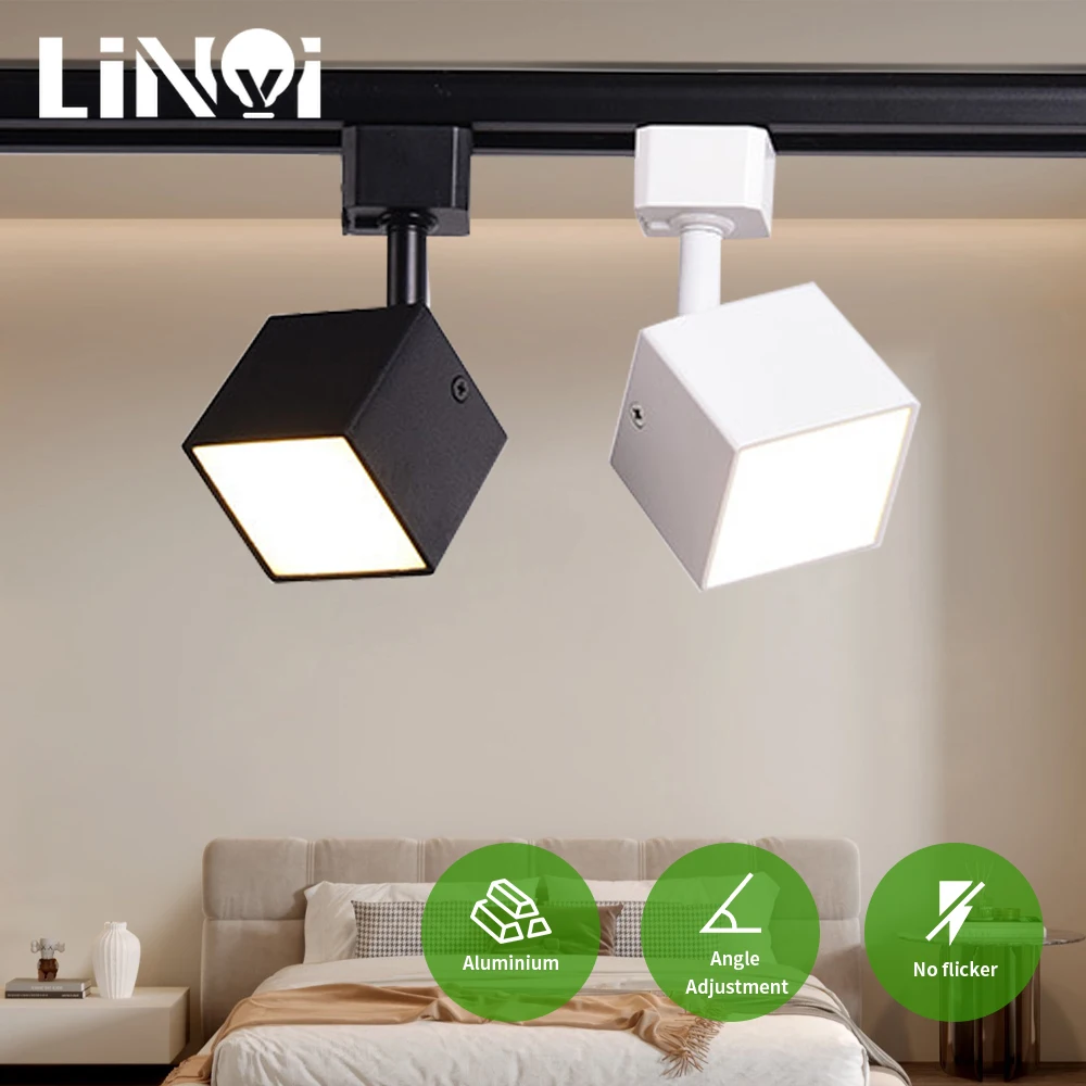 Track Light LED Fixture Bedroom Ceiling Lights Shop Light House Spotlight Home Decor Pendant Full Set Track Chandelier Lamp Rail