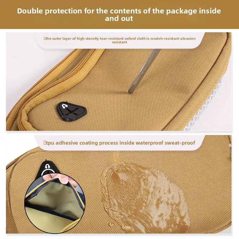 حقيبة خصر رياضية للرجال للمشي لمسافات طويلة في الهواء الطلق وحزام مقاوم للماء سميكة ومقاومة للاهتراء وسعة كبيرة #3