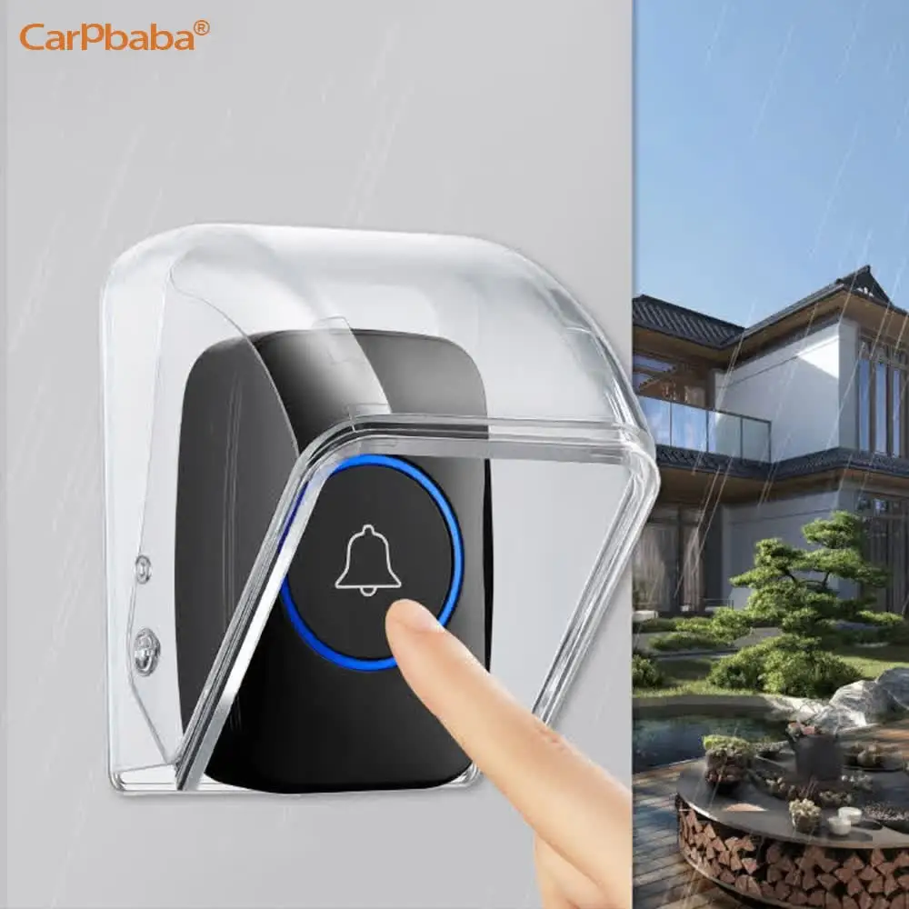 Doorbell Case Rain Cover Waterproof Cover For Wireless Doorbell Button Smart Ring Chime Button PC Transparent Outdoor Rain Cover
