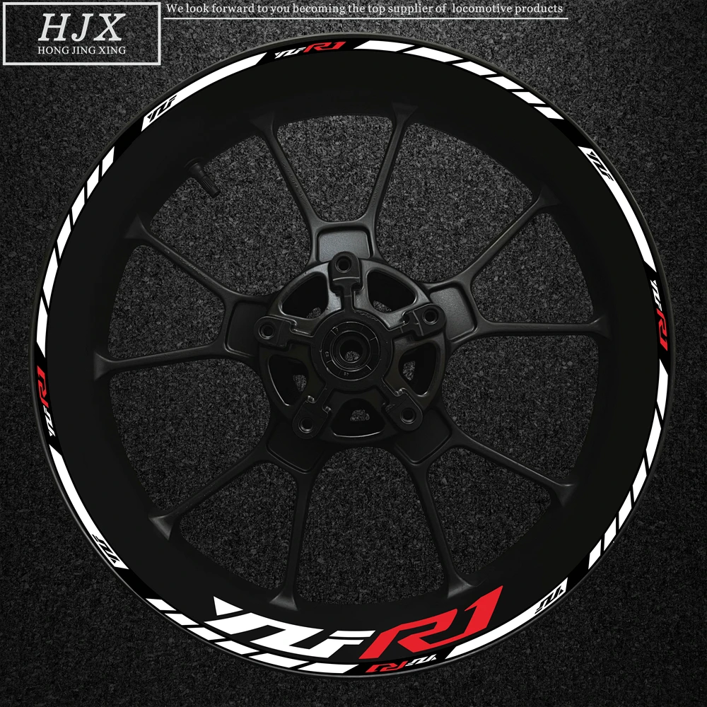 2024Yamaha Fzf R1 Motorcycle New Logo Yzfr1 Wheel Hub Decal Decoration Waterproof High Reflective Sticker Rim Steel Ring Sticke