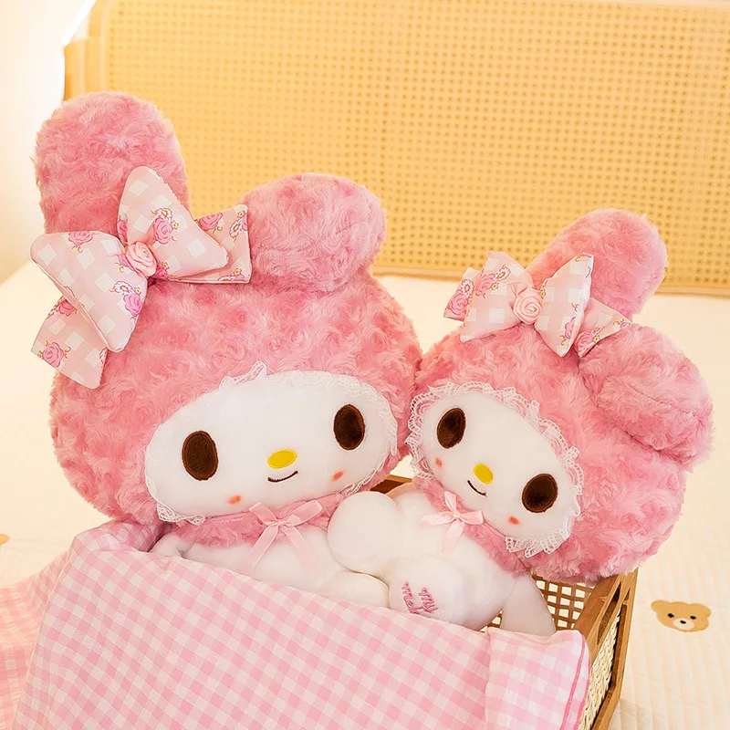 Mainan boneka Hello Kitty Kawaii 60cm, boneka lembut Anime kartun mawar ukuran besar, bantal hadiah ulang tahun anak Anime