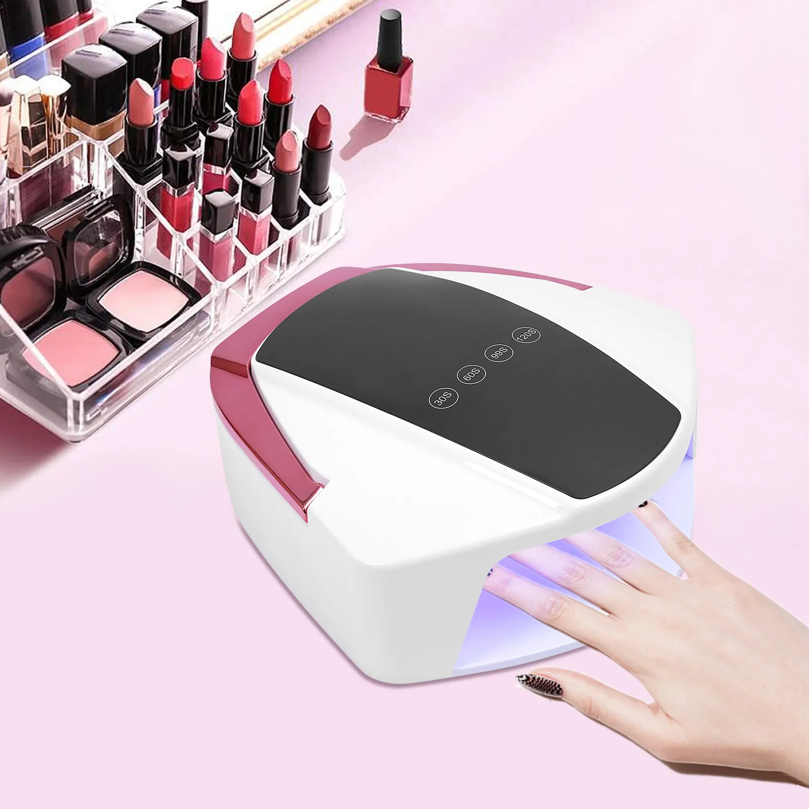 Rechargeable UV LED Lamp 96W Portable Cordless Lamp 4 Timer Setting And Smart Sensor Dryer For Polish Home Nail Salon Manicure