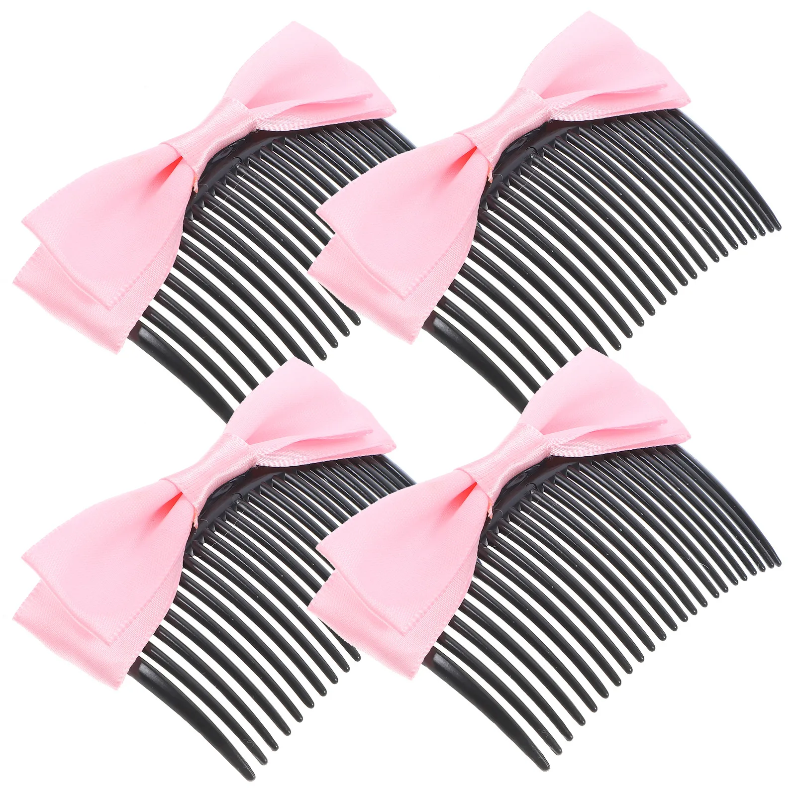 

4pcs Bow Comb Clip Combs For Women Decorative Side Combs Frizz Control Styling Tool For Fine Hair Hair Accessories