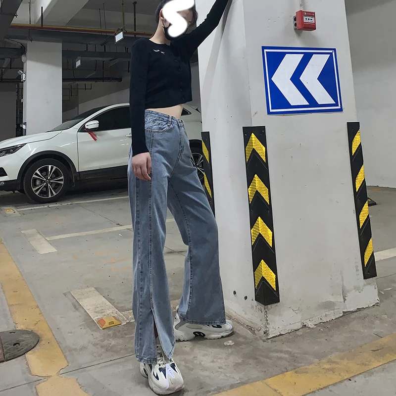 

Vintage Faded Wide Leg Loose Women's Jeans High Waist Dad Pants Torn Long Trousers Spring 2020 Casual Fashion Ladies' Denim