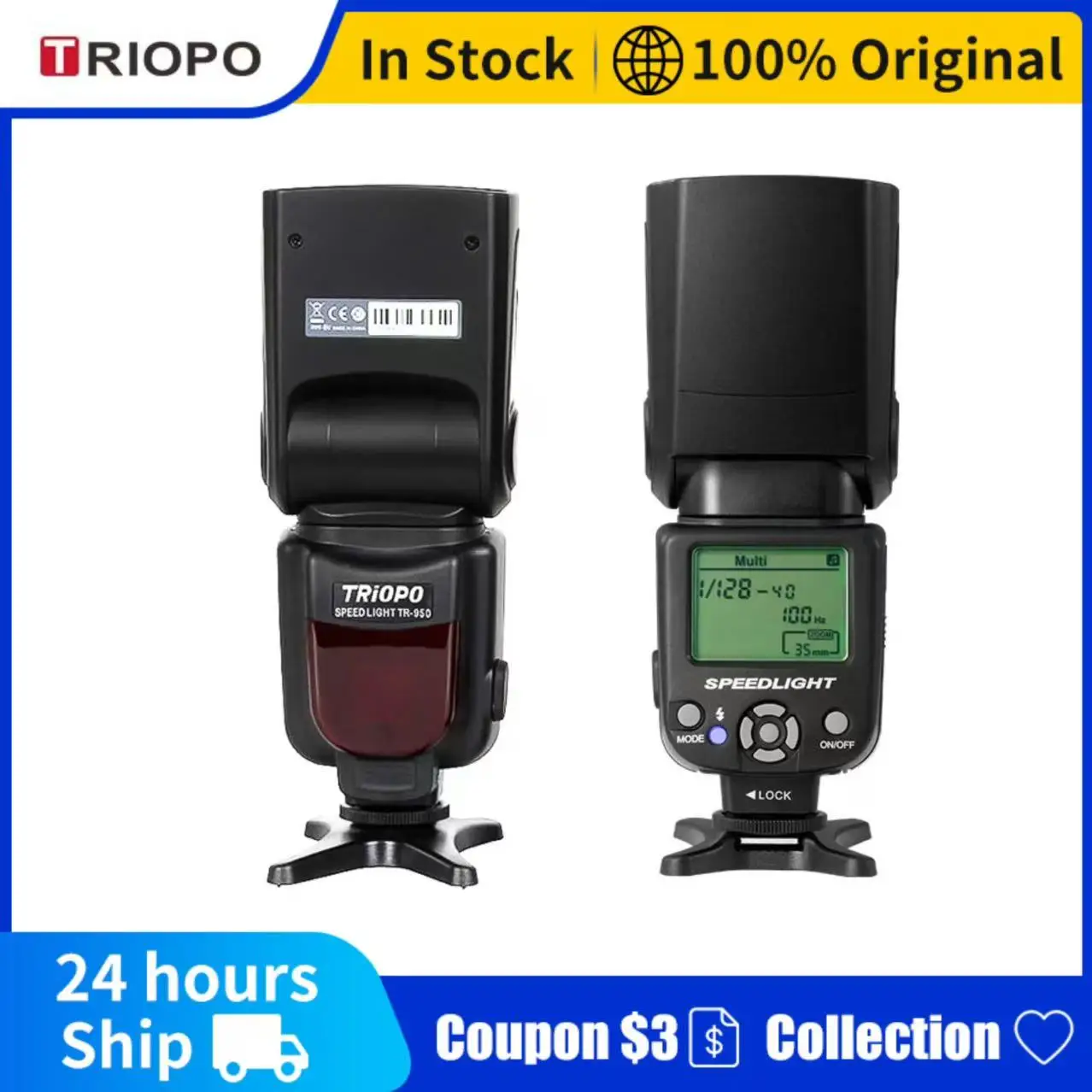 Triopo TR-950 ضوء فلاش Speedlight Speedlite Universal لـ Fujifilm Olympus Nikon Canon 650D 550D 450D 1100D 60D 7D 5D،...
