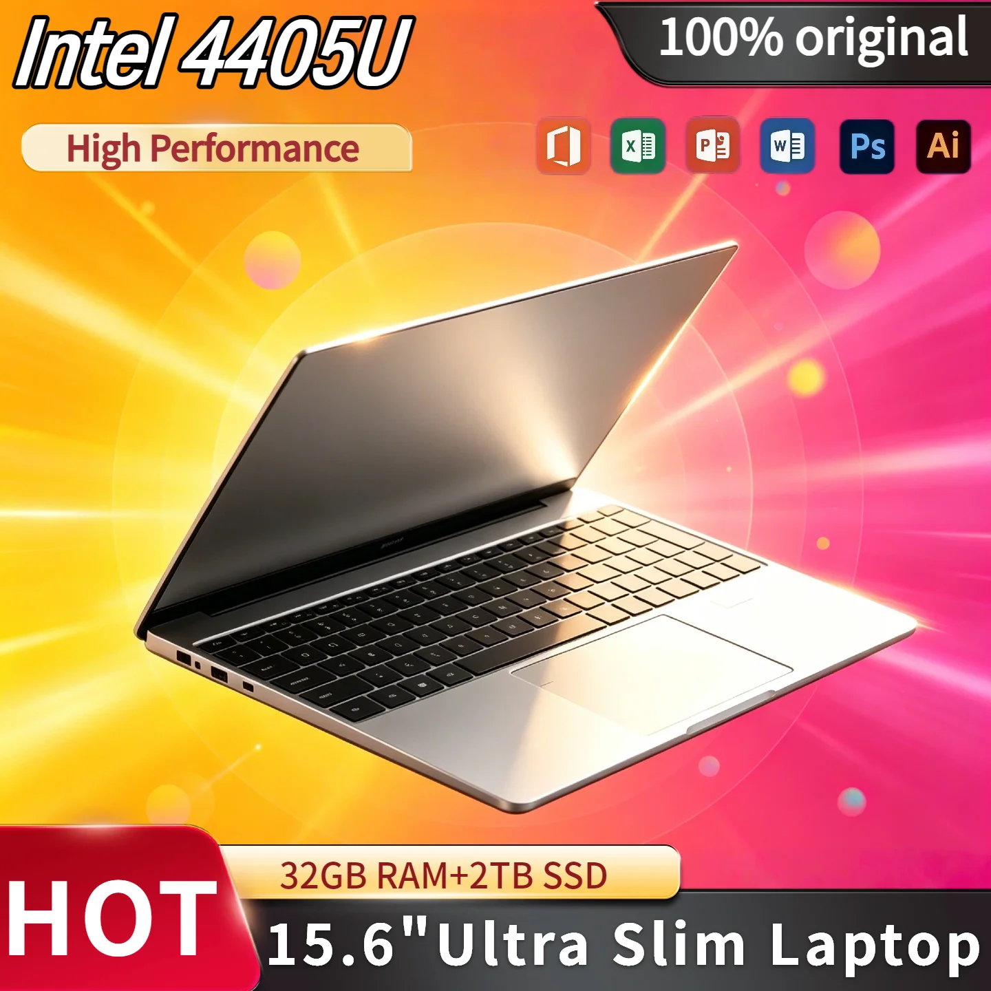 Portátil Ultra Delgado Intel Pentium 4405U de 15.6 Pulgadas, 16GB RAM, 2TB SSD, Notebook para Juegos, 1920x1080, Oficina, Estudio, Juegos, PC Pro Elite