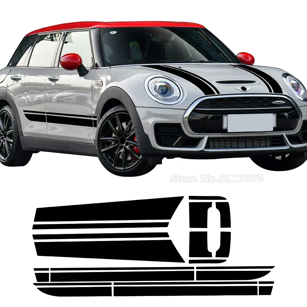 

Car Styling Side Skirt Stripes Decals Hood Bonnet Trunk Rear Vinyl Stickers Kit For Mini Clubman JCW F54 Accessories (with All4)
